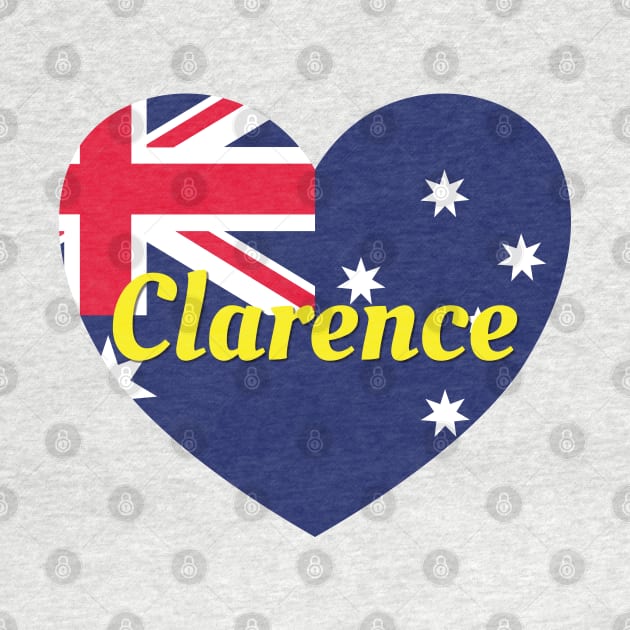 Clarence TAS Australia Australian Flag Heart by DPattonPD